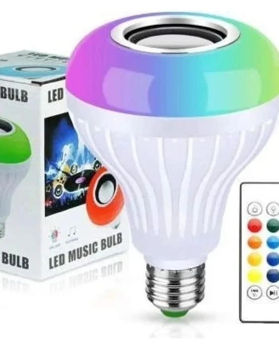 Bluetooth Speaker Bulb Smart LED RGB + Remote Control Wireless Disco Audio Music Multi Color Dimmable Lamp 12W