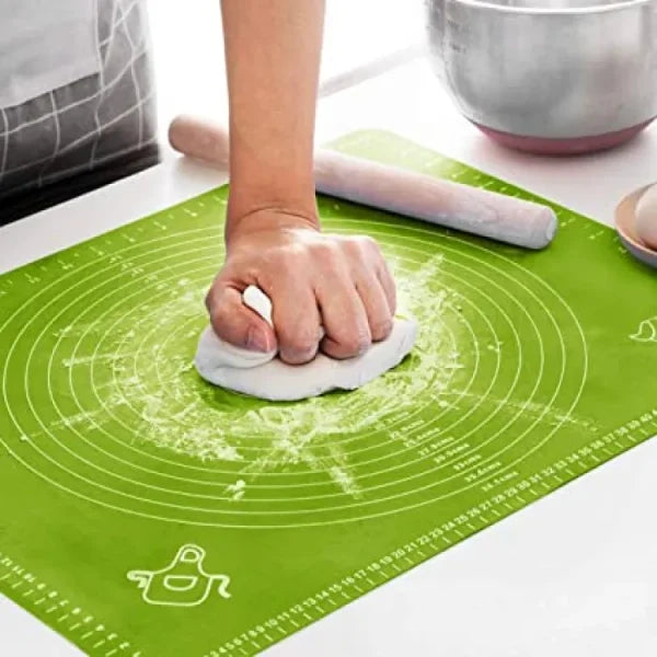Roti mat Non-Stick Silicon Reusable Pastry Fondant Dough Roti Chapati Rolling Baking Sheet Mat with Measurements - Multi colour